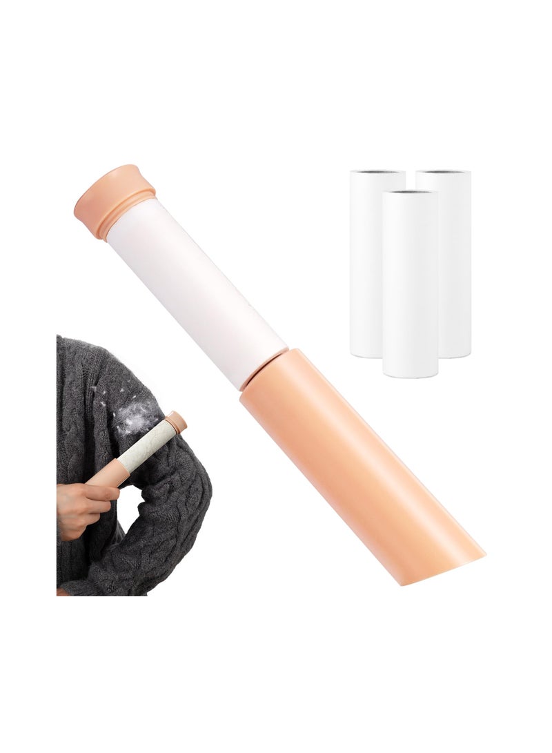 SYOSI Retractable Lint Roller, Mini Lint Roller for Clothes Extra Sticky, Portable Sticky Lint Roller for Travel, Refillable Pet Hair Remover for Dust with 3 Refills 180 Sheets, Remove Hair, Dust - Image 1