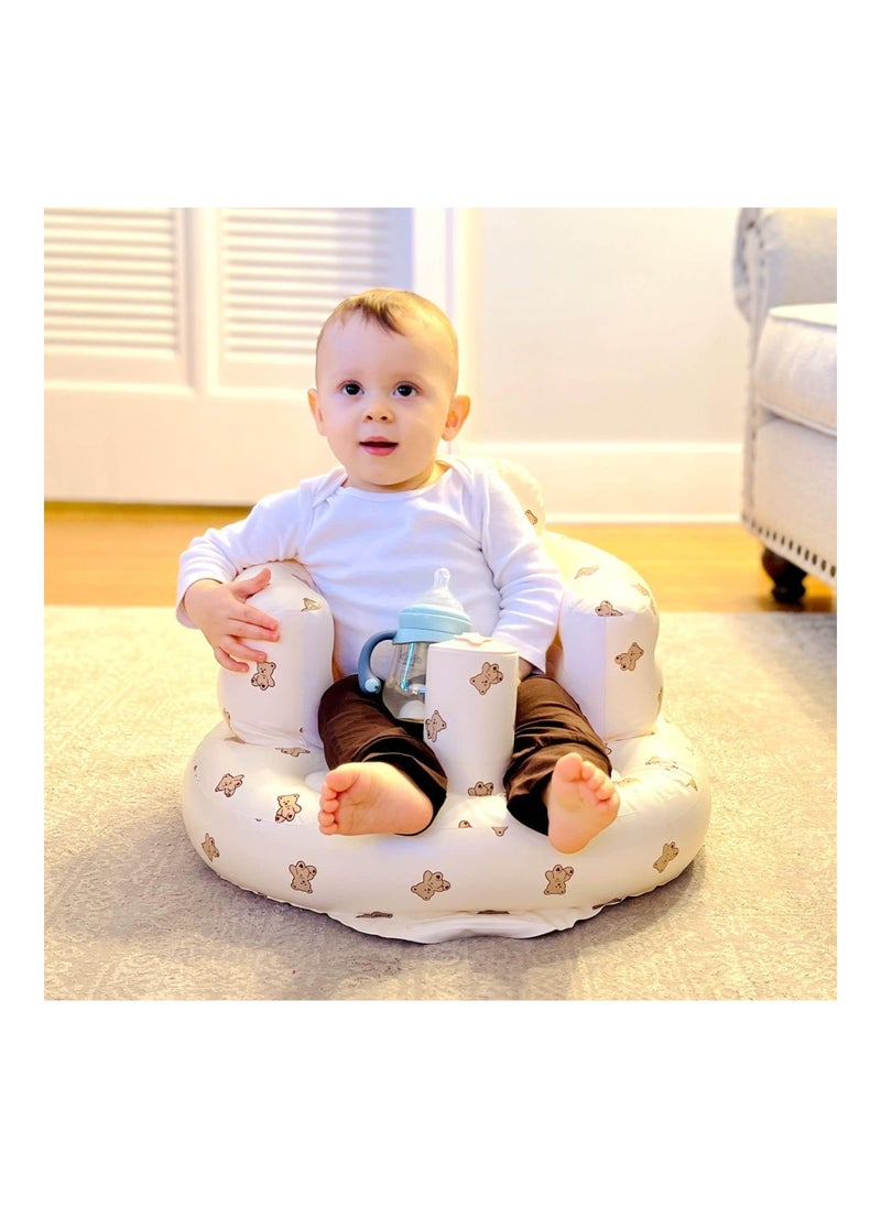 Mink - Baby Inflatable Seat For Babies 3-36 Months, Built In Air Pump Infant Back Support Sofa (Bear Head) - Image 1