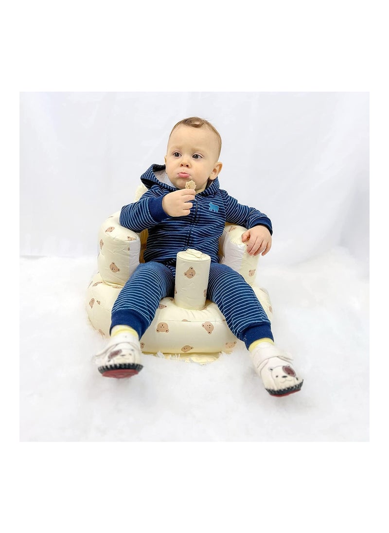 Mink - Baby Inflatable Seat For Babies 3-36 Months, Built In Air Pump Infant Back Support Sofa (Bear Head) - Image 1