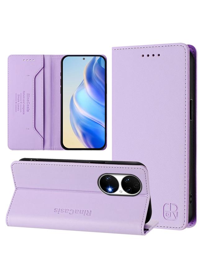 اس-توب جراب هاتف Huawei P50 RC01 من الجلد ثنائي الطي مع خاصية الشفط المغناطيسي بتقنية RFID - Image 1