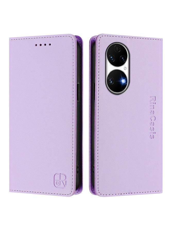 اس-توب جراب هاتف Huawei P50 RC01 من الجلد ثنائي الطي مع خاصية الشفط المغناطيسي بتقنية RFID - Image 2