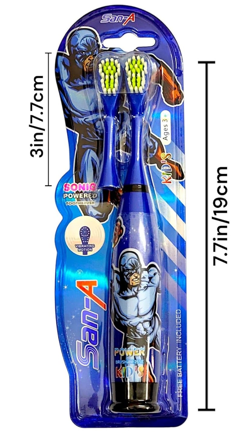 Cartoon Electric Toothbrush for Boys, Extra Soft Battery Powered, Kids 1pcs