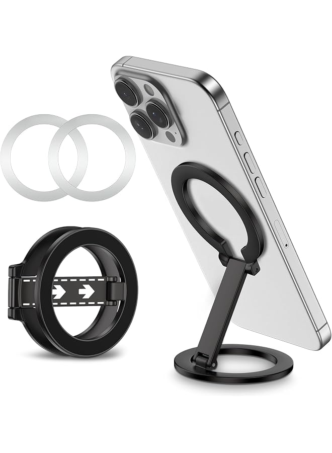S-TOP Magnetic Phone Ring Holder for Magsafe, Adjustable Finger Grip Works with Magnetic Car Mount, Phone Stand & Kickstand for iPhone 16/15/14/13/12 Pro Max Series - Image 1