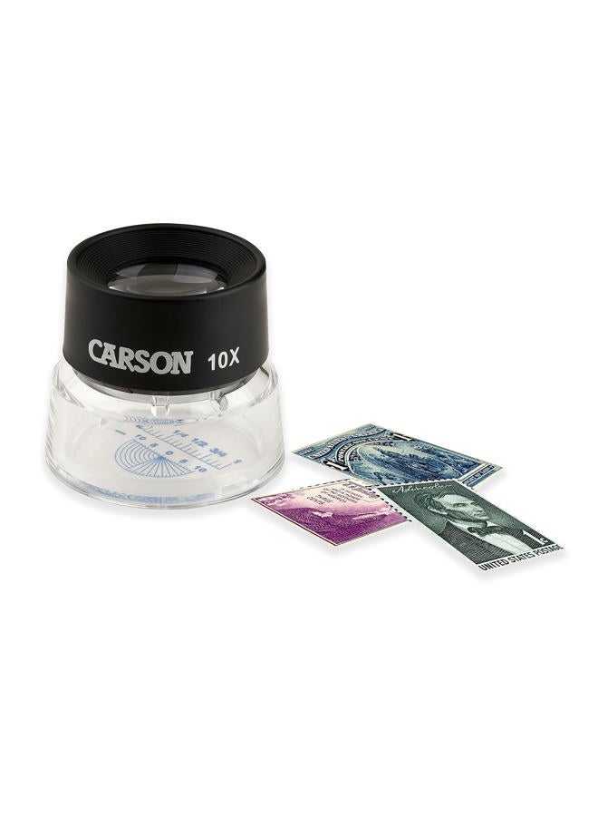Carson LL-20 10x LumiLoupe Stand Magnifier Loupe with Snap On Measurement Reticle - Image 4