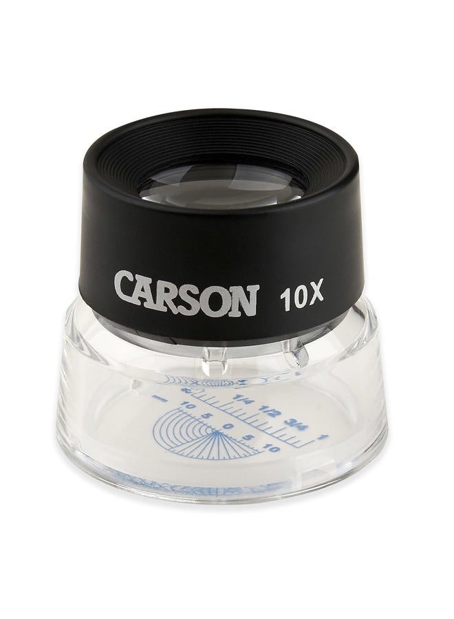 Carson LL-20 10x LumiLoupe Stand Magnifier Loupe with Snap On Measurement Reticle - Image 2