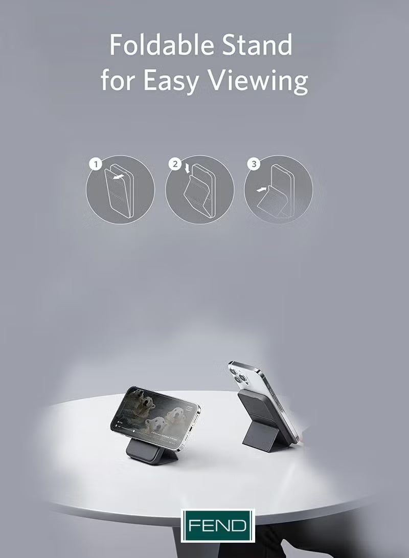 Fend FP105 Magnetic Power Bank 10000mAh with 15W PD Fast Charging, Mini Portable Battery Pack with Wireless Charging, Type-C Input/Output, Built-In Kickstand & LED Display – Compact Power Bank for Smartphones, Tablets, Travel & Daily Charging Needs - Image 4