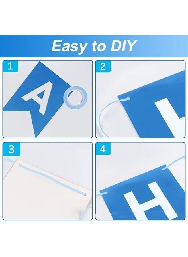 12 قطعة مطلية بالذهب حرف ذيل السمكة الملونة العلم زهرة علم الطرف مجموعة بالونات زرقاء - Image 3