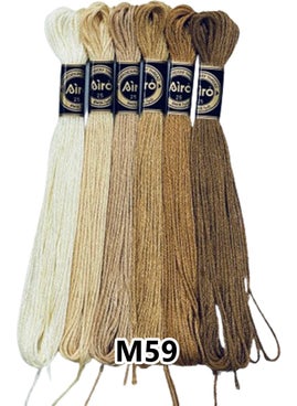 Airo Muline Etamine Cotton Embroidery Thread Thread 6 Piece Set 