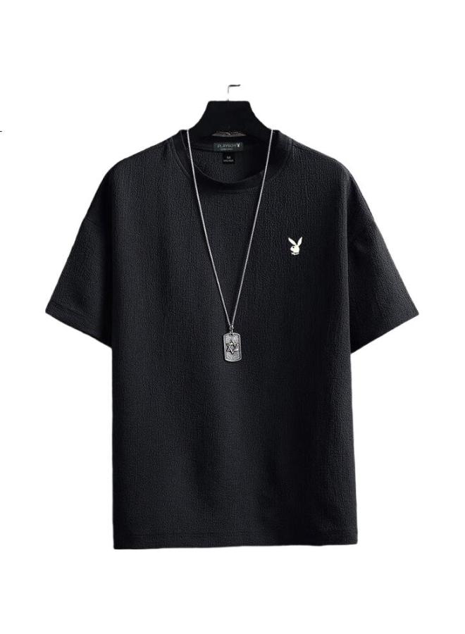 PLAYBOY Men'S Short Sleeve T-Shirt Ice Silk Thin Summer Top Brand Quick-Drying Sports High-End Undershirt - Image 1