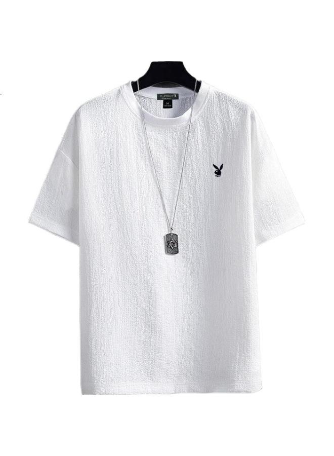 PLAYBOY Men'S Short Sleeve T-Shirt Ice Silk Thin Summer Top Brand Quick-Drying Sports High-End Undershirt - Image 3