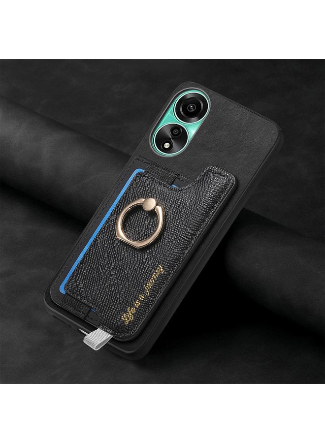 S-TOP Case For OPPO Reno10 Pro+ 5G Retro Magsafe Cross Leather Ring Holder Card Bag Phone Case - Image 5