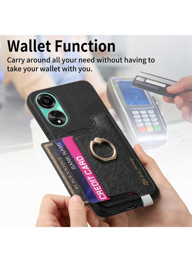 S-TOP Case For OPPO Reno10 Pro+ 5G Retro Magsafe Cross Leather Ring Holder Card Bag Phone Case - Image 4