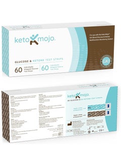 Keto-Mojo Blood Glucose and Ketone Test Strips Combo Pack 60 Glucose + 60 Ketone Strips 120 Count For Use Only With Gk+ Meter  - Image 2