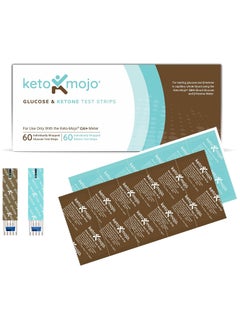 Keto-Mojo Blood Glucose and Ketone Test Strips Combo Pack 60 Glucose + 60 Ketone Strips 120 Count For Use Only With Gk+ Meter  - Image 1