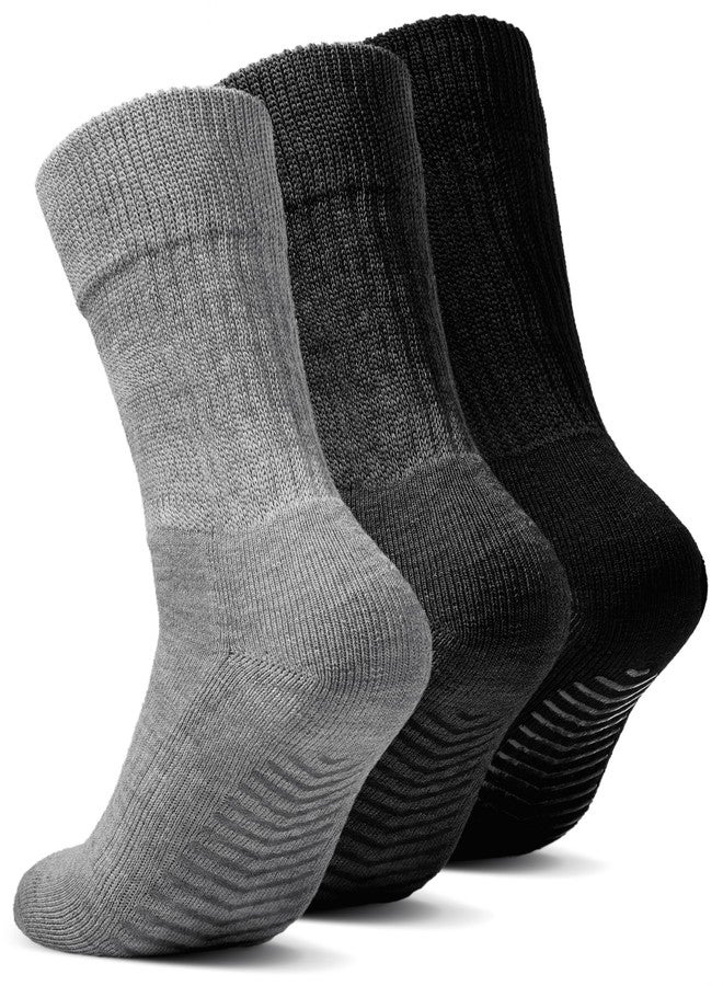 Gripjoy Non-Binding Diabetic Socks with Grippers - Loose Fitting & Stretchy - Unisex - 3 pairs, Multi-color - Image 1