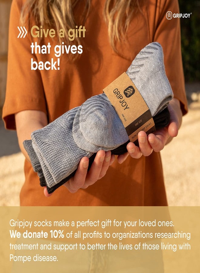 Gripjoy Non-Binding Diabetic Socks with Grippers - Loose Fitting & Stretchy - Unisex - 3 pairs, Multi-color - Image 4