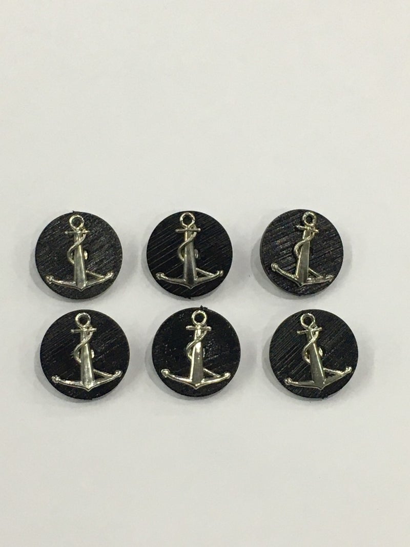 Karan Tuhafiye Karan Haberdashery Trench Coat Jacket Button Set of 6 Anchor Emblem 2.5 cm - Image 3