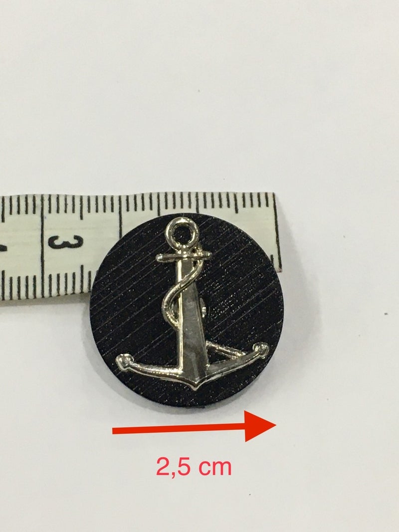 Karan Tuhafiye Karan Haberdashery Trench Coat Jacket Button Set of 6 Anchor Emblem 2.5 cm - Image 2