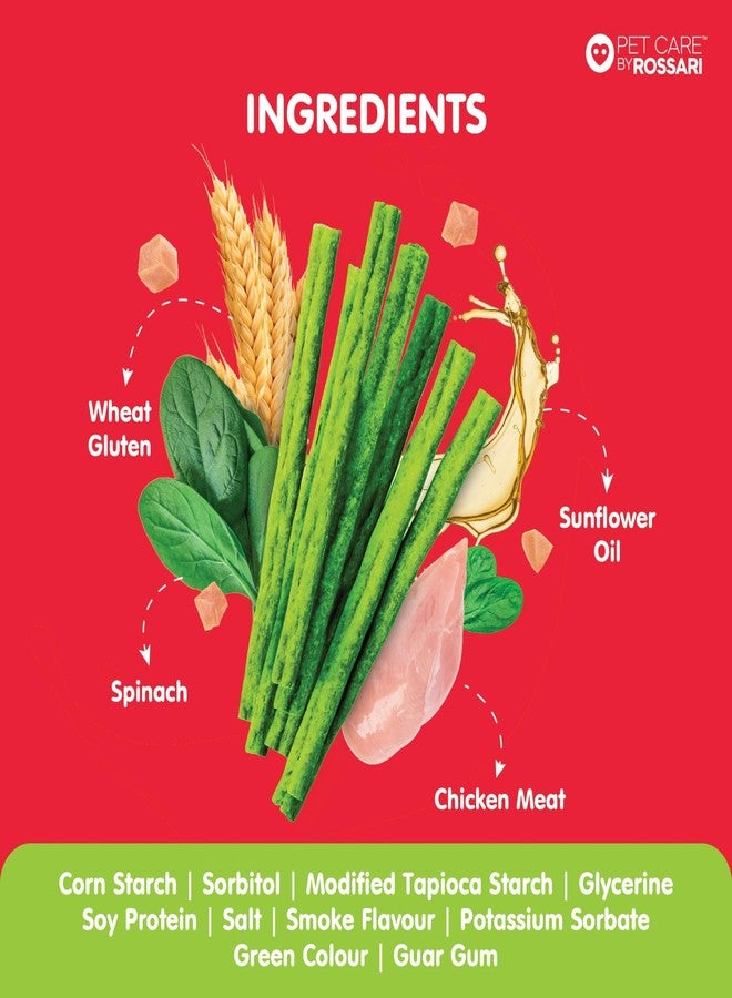 Zippy Chicken Sticks for Dogs - Spinach Flavour | Tasty & Healthy Treats for All Ages | High Protein, Easy Digestion, Low Fat | Ideal for Training | Dog Treats Pack of 1, 100g - Image 5