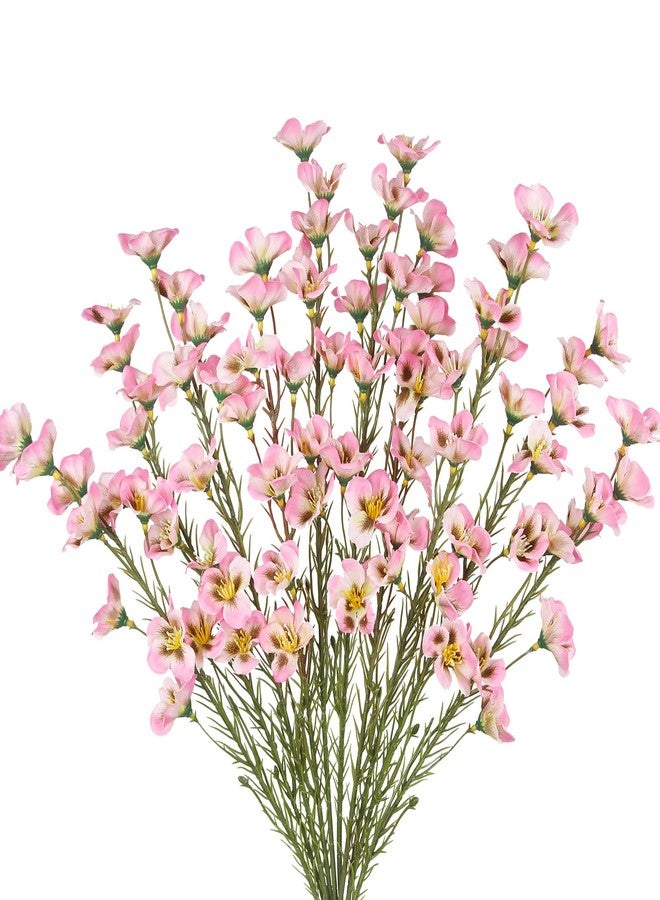 CITYES 10 Pcs Artificial Wildflowers Pink Fake Flower Stems 21" Silk Spring Flowers Forsythia Faux Wildflowers Floral Stems for Flower Arrangements Home Decor Indoor Outdoor Wedding Centerpieces - Image 1
