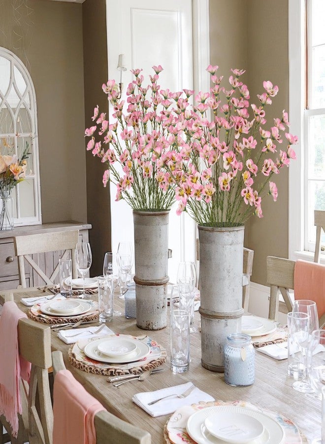 CITYES 10 Pcs Artificial Wildflowers Pink Fake Flower Stems 21" Silk Spring Flowers Forsythia Faux Wildflowers Floral Stems for Flower Arrangements Home Decor Indoor Outdoor Wedding Centerpieces - Image 4