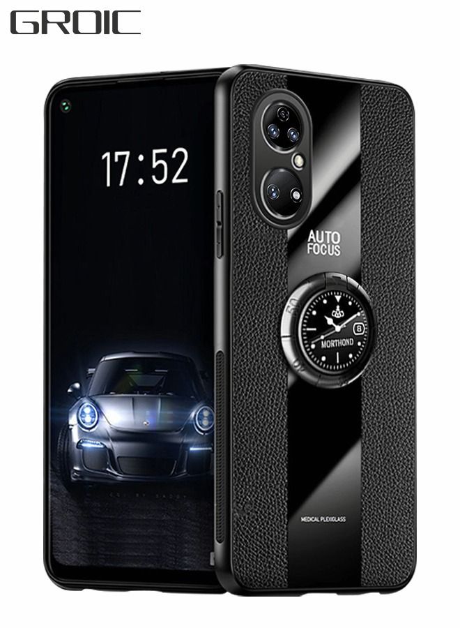GROIC متوافق مع غطاء هاتف هواوي P50/P50E مقاس 6.5 بوصة، غطاء ناعم للغاية مقاوم للصدمات، هاتف حماية شامل مع حلقة ساعة مغناطيسية - Image 1
