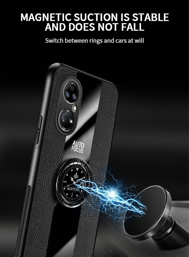 GROIC متوافق مع غطاء هاتف هواوي P50/P50E مقاس 6.5 بوصة، غطاء ناعم للغاية مقاوم للصدمات، هاتف حماية شامل مع حلقة ساعة مغناطيسية - Image 4