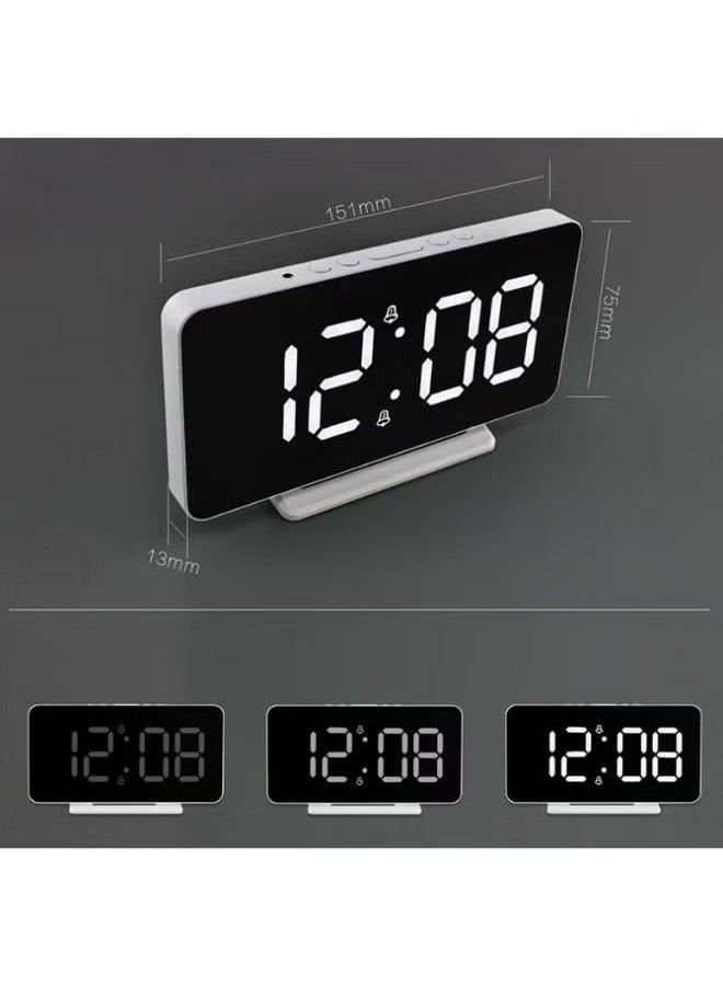 LED Clock Digital Clock Student Makeup Mirror Smart Electronic Bedside Alarm Clock Watch Calendar  - Image 3