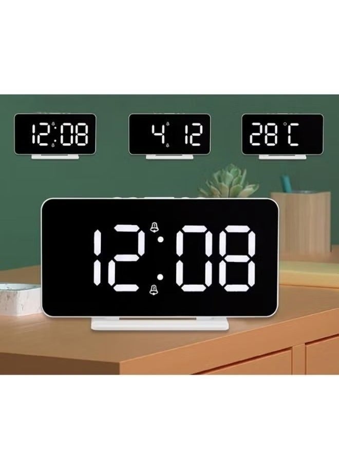 LED Clock Digital Clock Student Makeup Mirror Smart Electronic Bedside Alarm Clock Watch Calendar  - Image 4