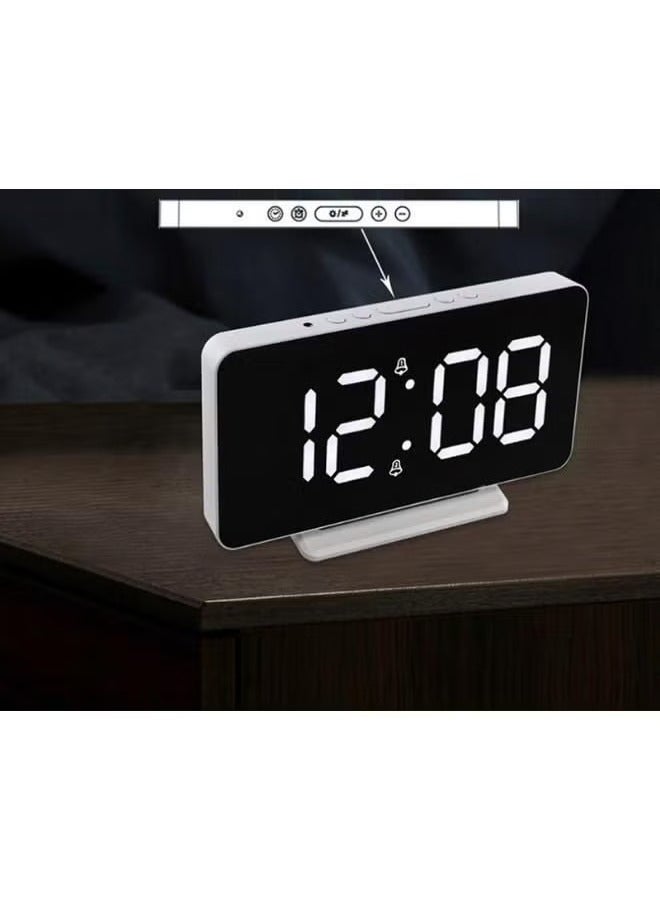 LED Clock Digital Clock Student Makeup Mirror Smart Electronic Bedside Alarm Clock Watch Calendar  - Image 5