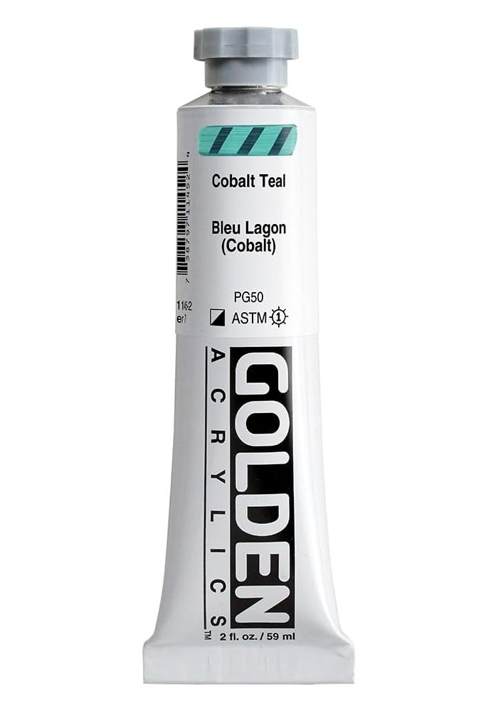 Golden Heavy Body Acrylic Paint - Cobalt Teal, 2 oz Tube - Image 1