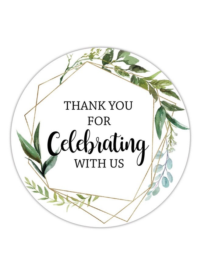 EKSPLODI Greenery Thank You Stickers, 2-inch Round, 50-Pack Paper, Matte Finish, Easy to Peel and Stick, Wedding, Baby Shower, Party Favor, Gift, Card Decoration, Green - Image 1