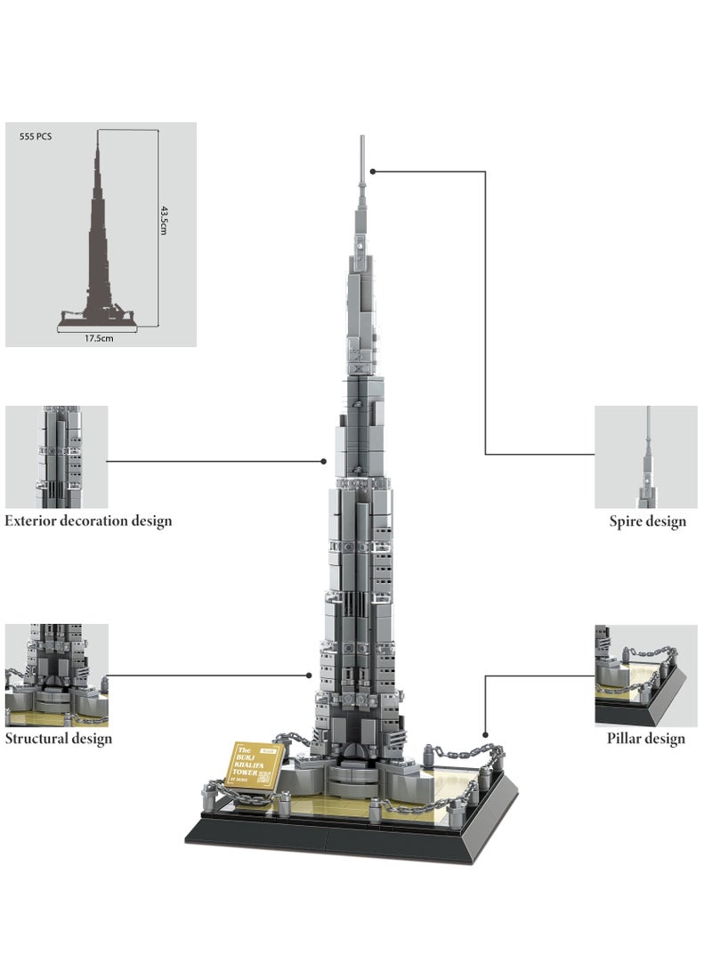 BLOKKIT Burj Khalifa 555-Piece Building Set – Premium Architecture Model for Kids & Adults - Image 2