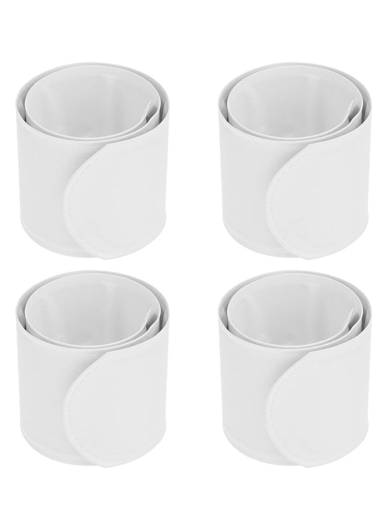 GGOOT 100pcs White Slap Bracelets, DIY Slap Bracelets Slap Bands for Kids Party Bracelets Painting Crafts - Image 1