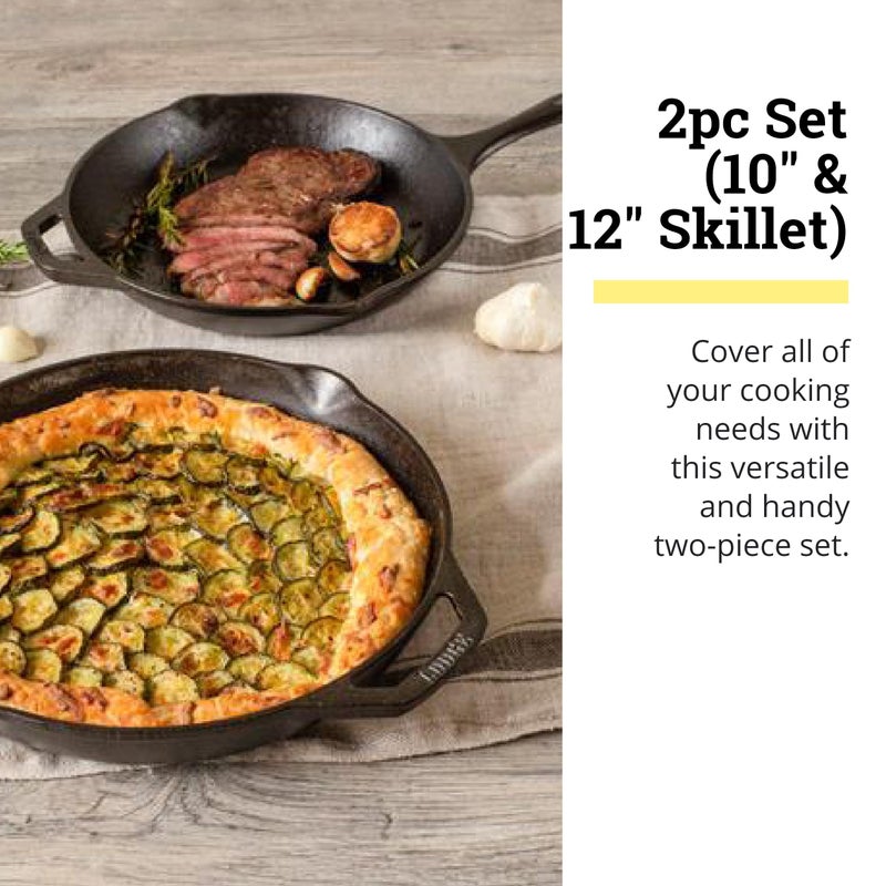 Lodge Chef Collection 2pc Set (10" & 12" Skillet) - Image 2
