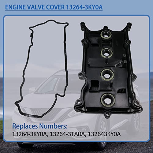JDMSPEED Engine Valve Cover with Gasket 13264-3KY0A Replacement For Infiniti QX60 Hybrid 2014-2017, Replacement For Nissan Altima 2014-2017, Rogue 2014-2016, Murano 2016, Pathfinder 2014 2.5L 132643KY0A - Image 3
