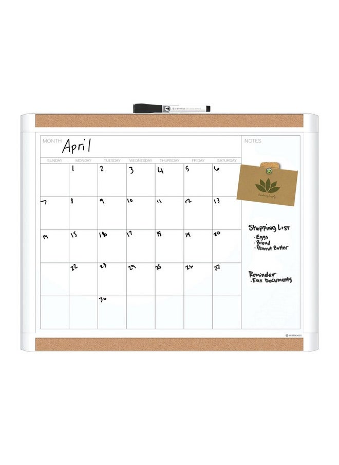U Brands Pinit Combination Dry Erase Board With White Frame, Office Supplies, Includes Marker And Magnet, 16” X 20”  - Image 2