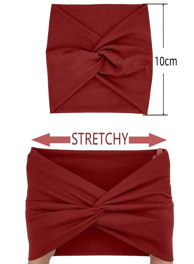Obtheleg 2pcs Hair Bands For Women, Stretchy Wide Headband For Women, Twisted Knot Bohemian Large Hairband, Head Band Hair Accessories Wear For Yoga, Fashion, Working Out, Travel Or Running - Image 2