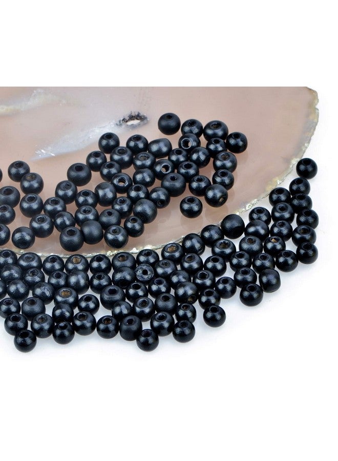 AD BEADS Wood Spacer Loose Wooden Craft Beads Big Hole Beads Assorted For Necklace Bracelet Craft Making Decoration (8X10Mm 200Pcs Black) - Image 3