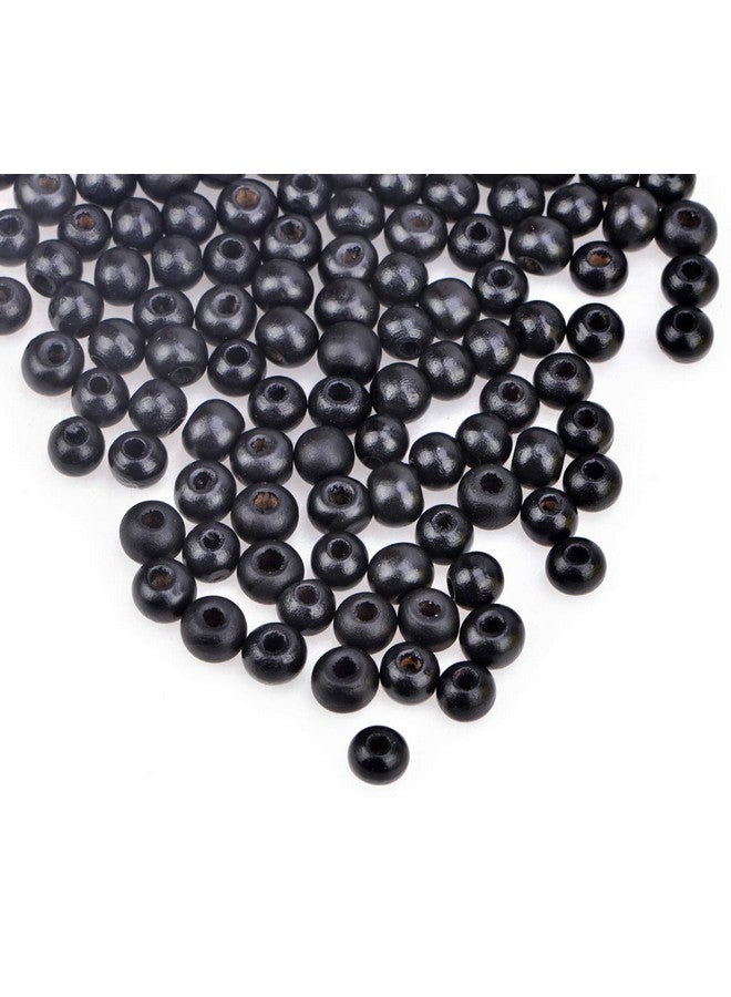 AD BEADS Wood Spacer Loose Wooden Craft Beads Big Hole Beads Assorted For Necklace Bracelet Craft Making Decoration (8X10Mm 200Pcs Black) - Image 2