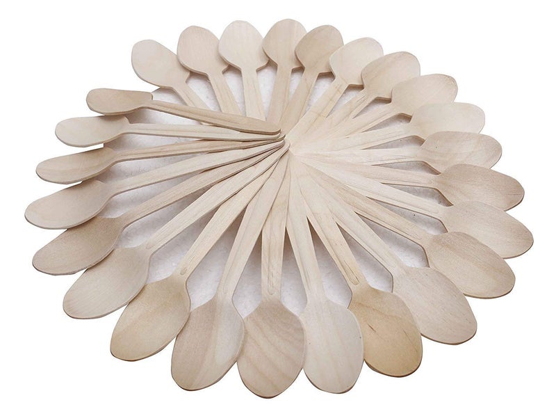 V4L Wooden Spoons 300 Pack 160mm 63 inch Spoons Biodegradable Spoons EcoFriendly Biodegradable Utensils for Party Weddings Travel Camping Events - Image 3