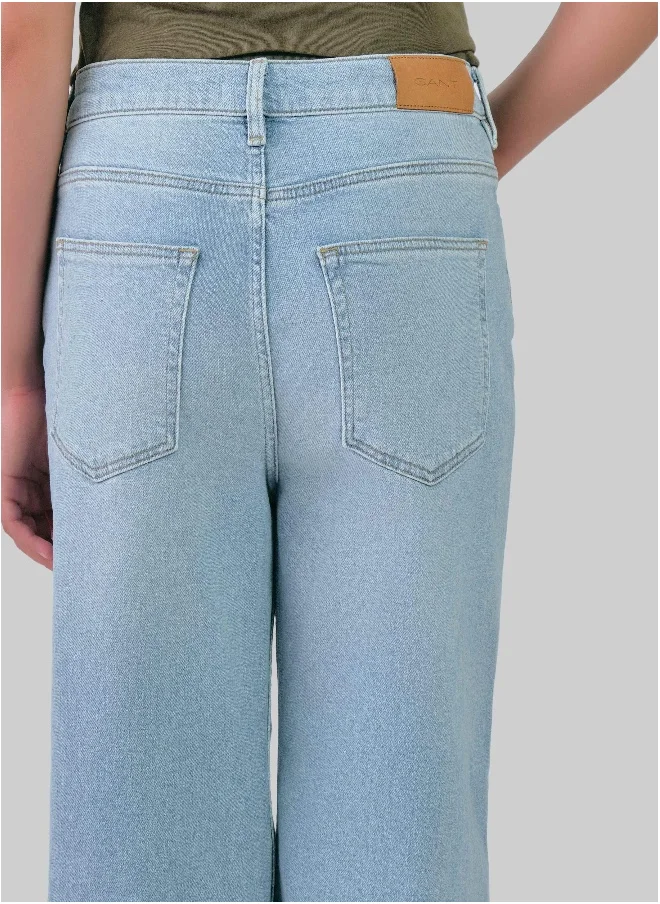 غانت Gant Straight High Waist Raw Edge Jeans