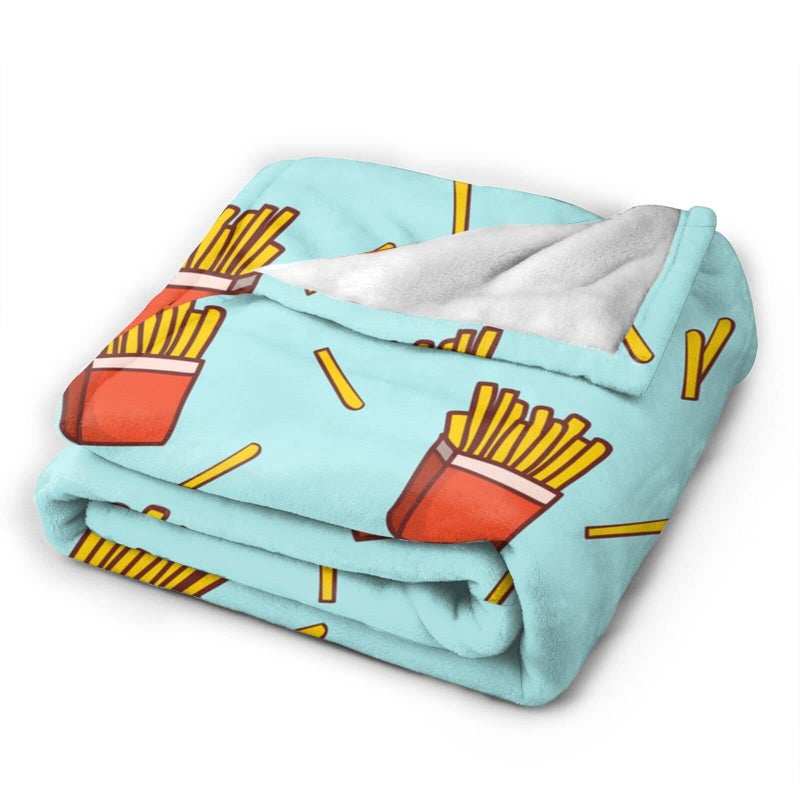 Funacola French Fries Fun Food Throw Blanket Super Soft Warm Bed Blankets for Couch Bedroom Sofa Office Car  All Season Cozy Flannel Plush Blanket for Girls Boys Adults  50""X40"" - Image 3