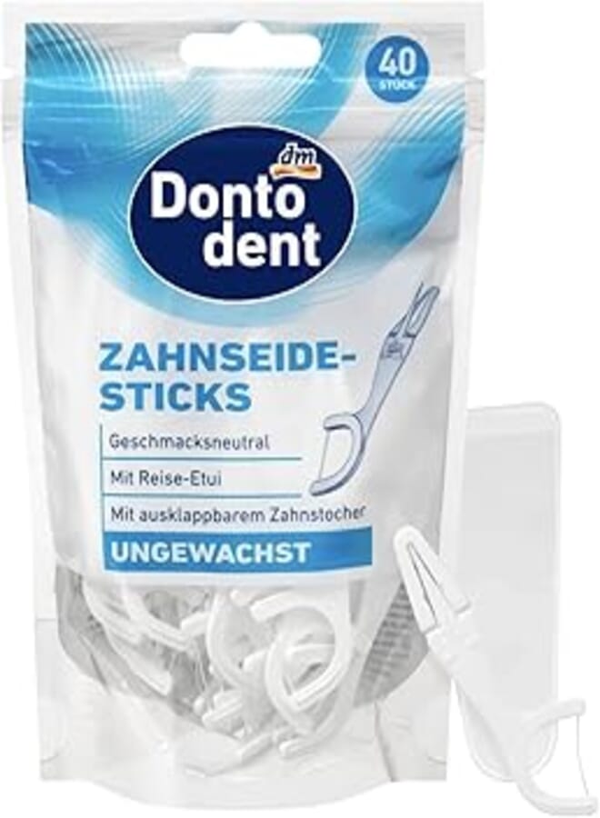 Dontodent Dental Floss Sticks with Case, 40 Pieces