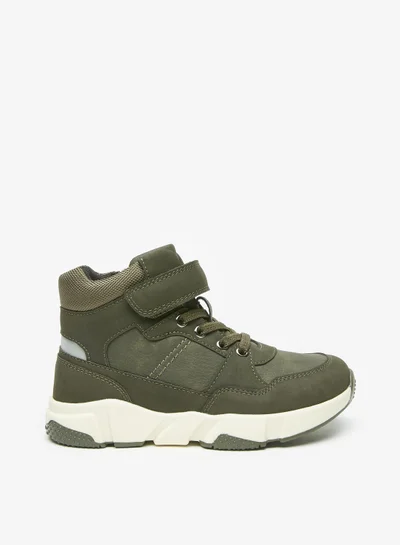 LBL by Shoexpress Boys Textured Ankle Boots with Hook and Loop Closure
