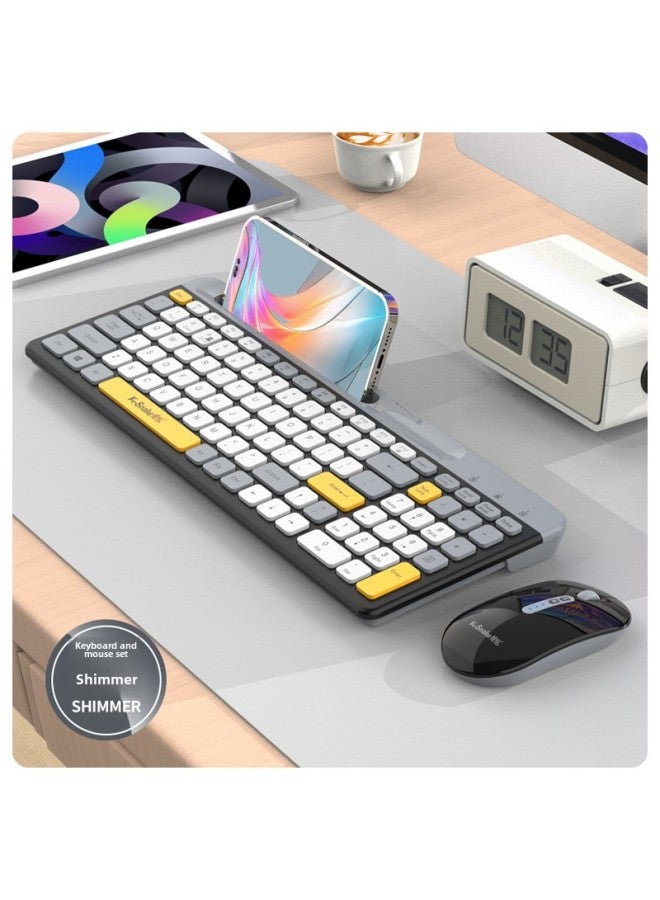Viper K100 Bluetooth Dual-mode Wireless Keyboard Chocolate Thin Desktop Computer Notebook Office Business Portable-Color:Shimmer 】 - Image 1