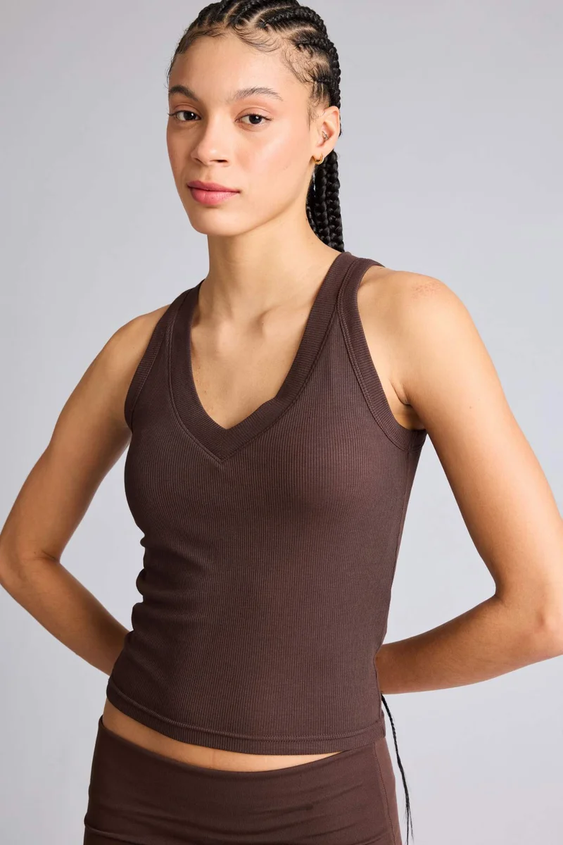 ديفاكتو Slim Fit V-Neck Modal Sports Tank Top