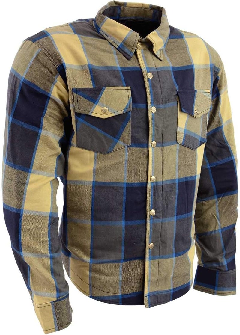 Milwaukee Leather mens Mpm1635 MPM1635 Men's Plaid CE Armored Flannel Biker Shirt (pack of 1) - Image 1