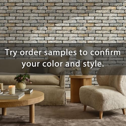 Commomy Faux Brick 3D Wall Panels - 12 pcs of 22.8" x 11.8" - Thin & UrltraLight PVC Peel and Stick Tile Brick Stone Textured for Kitchen, Bedroom,Living Room,TV Background(Covers 22.48 sq.ft) - Image 2