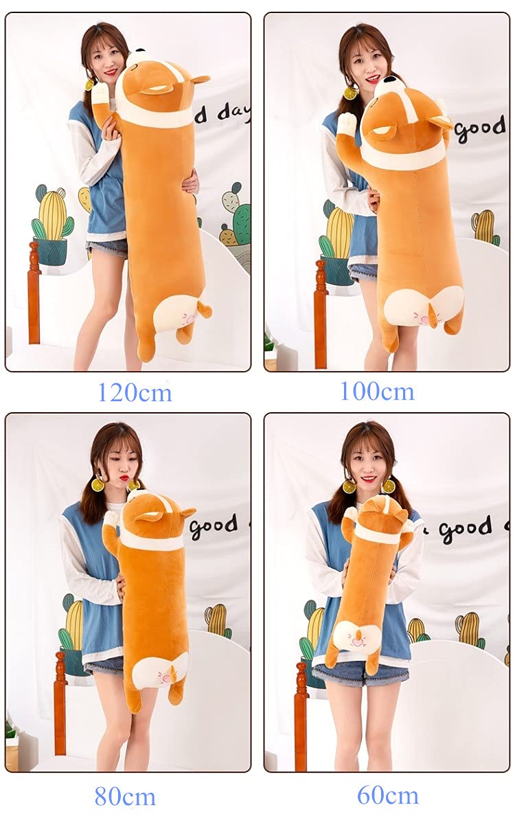 SNOWOLF Shiba Inu Plush Pillow Stuffed Animal Dog Cute Corgi Akita Soft Plush Toy Comfort Cushion Gifts for Girls Boys (Sleeping, 60cm / 23.6 '') - Image 4